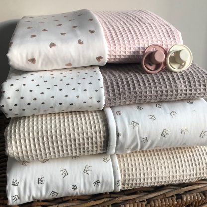 Dekentje LUXE goud/rosé printjes - Custommade