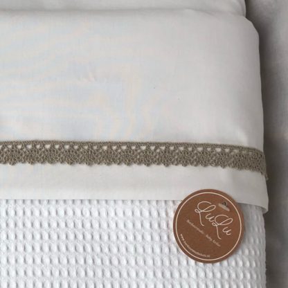 LAKENTJE katoen met bandje taupe - Custommade