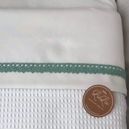 LAKENTJE katoen met groen bandje - Custommade