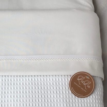 LAKENTJE katoen met bandje WIT - Custommade