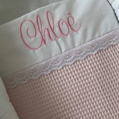 Dekentje los voor babynestje broderie met naam