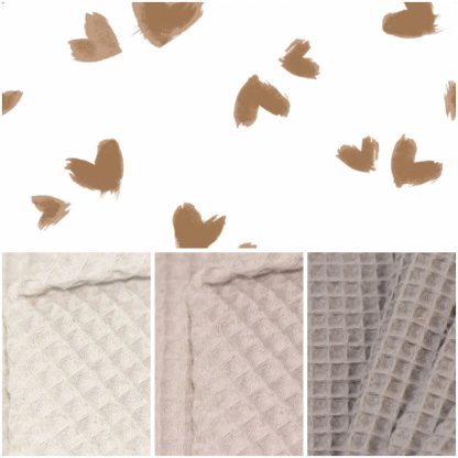 CUSTOM MADE babynestje LUXE beige hartjes - Afbeelding 3