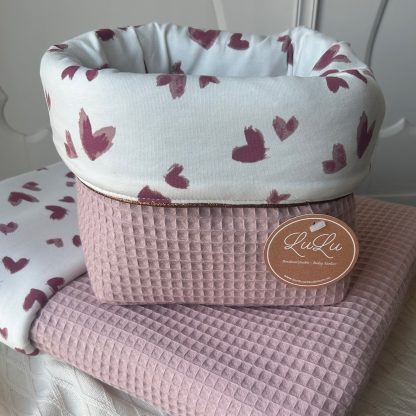 Commodemandje Hartjes - Custommade ( alleen nog beige hartjes leverbaar )
