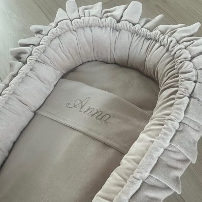 CUSTOM MADE babynestje met roezels velvet - in 1 kleur - Afbeelding 11