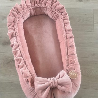 CUSTOM MADE babynestje met roezels velvet - in 1 kleur - Afbeelding 10