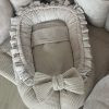 CUSTOM MADE babynestje met roezels VELVET en WAFELSTOF