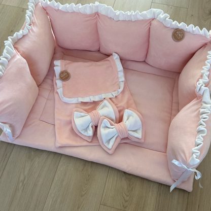 17 BOXSET VELVET met WITTE ROEZELS  - Boxkleed, Boxrand en Boxzak