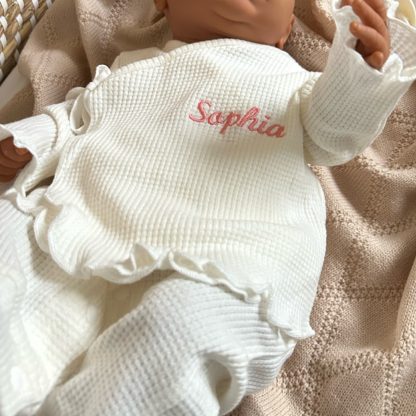DeLuxe 2 delig gepersonaliseerd meisjes pakje off-white