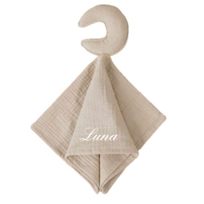 Knuffeldoek gepersonaliseerd maan BEIGE