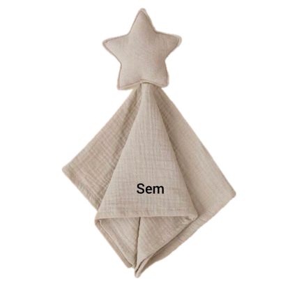 Knuffeldoek gepersonaliseerd ster BEIGE