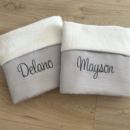 DeLuxe Dekentje Teddy - Grijs gepersonaliseerd