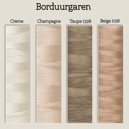 Borduurring mousseline beige monogram bloem - Afbeelding 2
