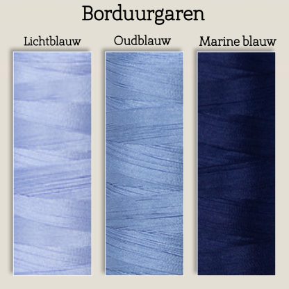 Borduurring mousseline beige monogram bloem - Afbeelding 4