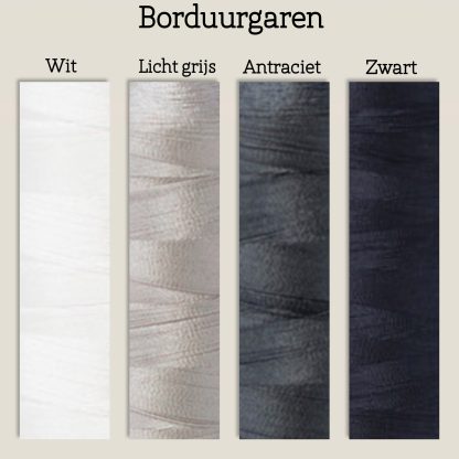 Borduurring mousseline beige monogram bloem - Afbeelding 5