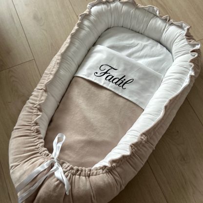 CUSTOM MADE babynestje VELVET -  wit katoen