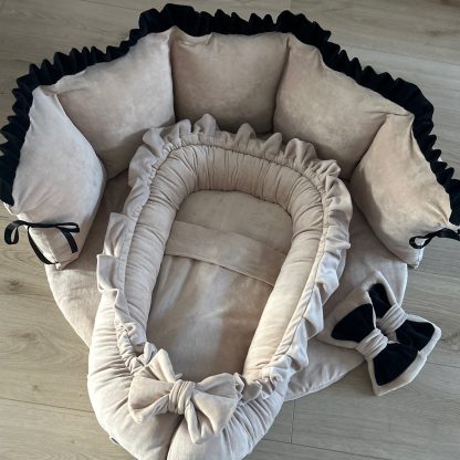 19 BOXSET VELVET met ROEZELS  - Boxkleed, Boxrand en Babynestje met roezel