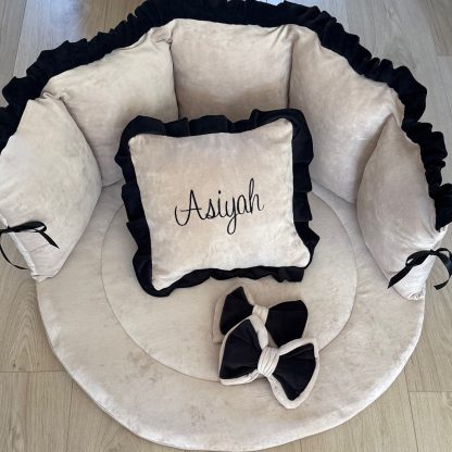 stel zelf samen, Boxset Asiyah, beige velvet en roezel naar keuze