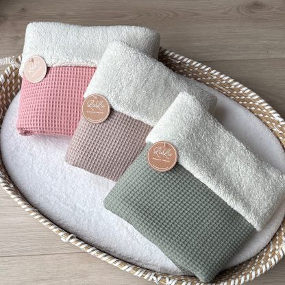 Wieg/wagen dekentjes wafelstof en babyteddy