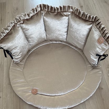 Boxset voor een ronde box 90cm goud croco velvet met 3 strikken - Afbeelding 3