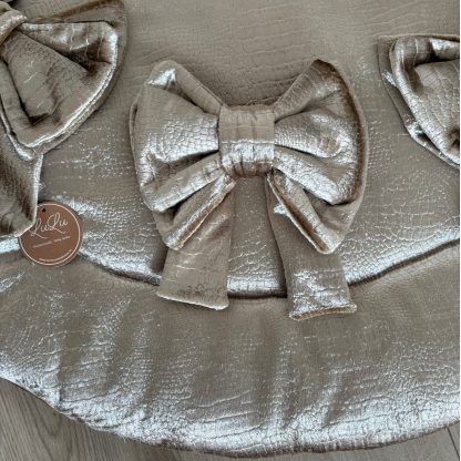 Boxset voor een ronde box 90cm goud croco velvet met 3 strikken - Afbeelding 2