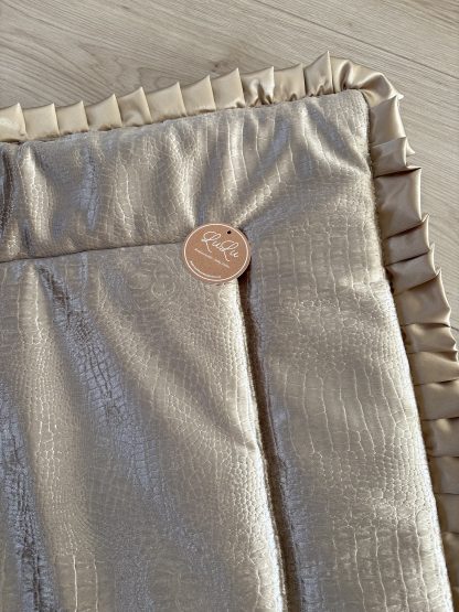 Boxkleed goud velvet croco met goud satijn roezel - Afbeelding 2