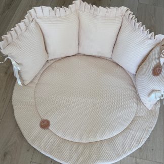 BOXAANKLEDING wafelstof kleur Kiezel BOXSET ELLA