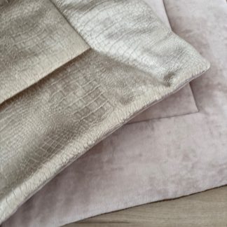 Boxkleed goud velvet croco en beige Nicky velours