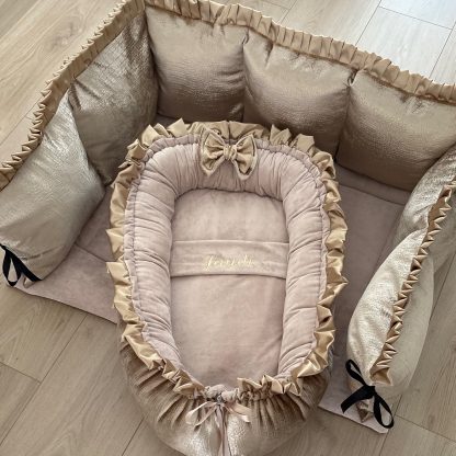 Boxset EVA goud croco velvet met goudsatijn roezel