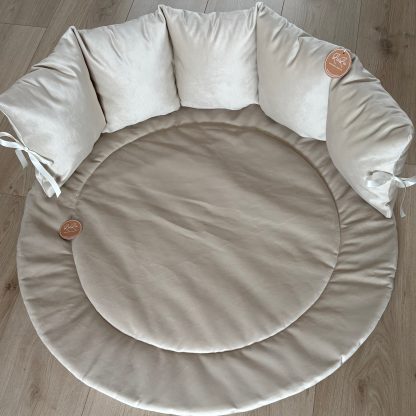 Boxset creme, beige of taupe HOLLAND VELVET - Boxkleed en Boxrand