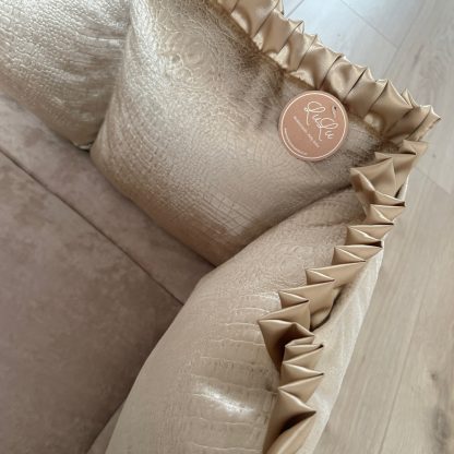 Boxrand goud croco velvet met goud satijn