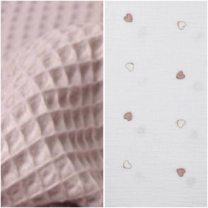 CUSTOM MADE babynestje LUXE in rosé goud/brons hartjes