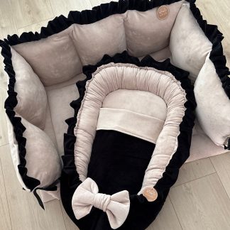 STEL ZELF SAMEN boxset Velvet MAX beige en zwarte roezel - Boxkleed, Boxrand en babynestje