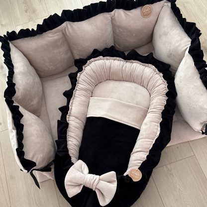 STEL ZELF SAMEN boxset Velvet MAX beige en zwarte roezel - Boxkleed, Boxrand en babynestje