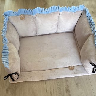 STEL ZELF SAMEN boxset Velvet DJAYVANI beige en blauwe roezel - Boxkleed, Boxrand