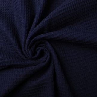 Wafelstof katoen DONKER BLAUW (marine)