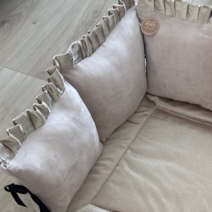 Boxrand beige velvet met goud croco roezels - Afbeelding 3