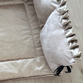 Boxrand beige velvet met goud croco roezels