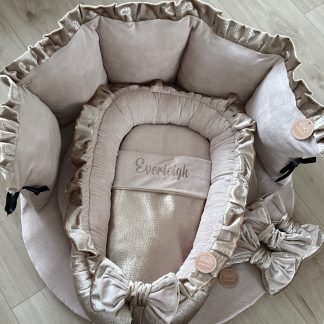 Boxset Briony beige Nicky en goud croco velvet roezel