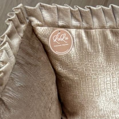 Bedbumper - Croco goud met roezels