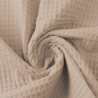 Wafelstof katoen BEIGE - TAUPE