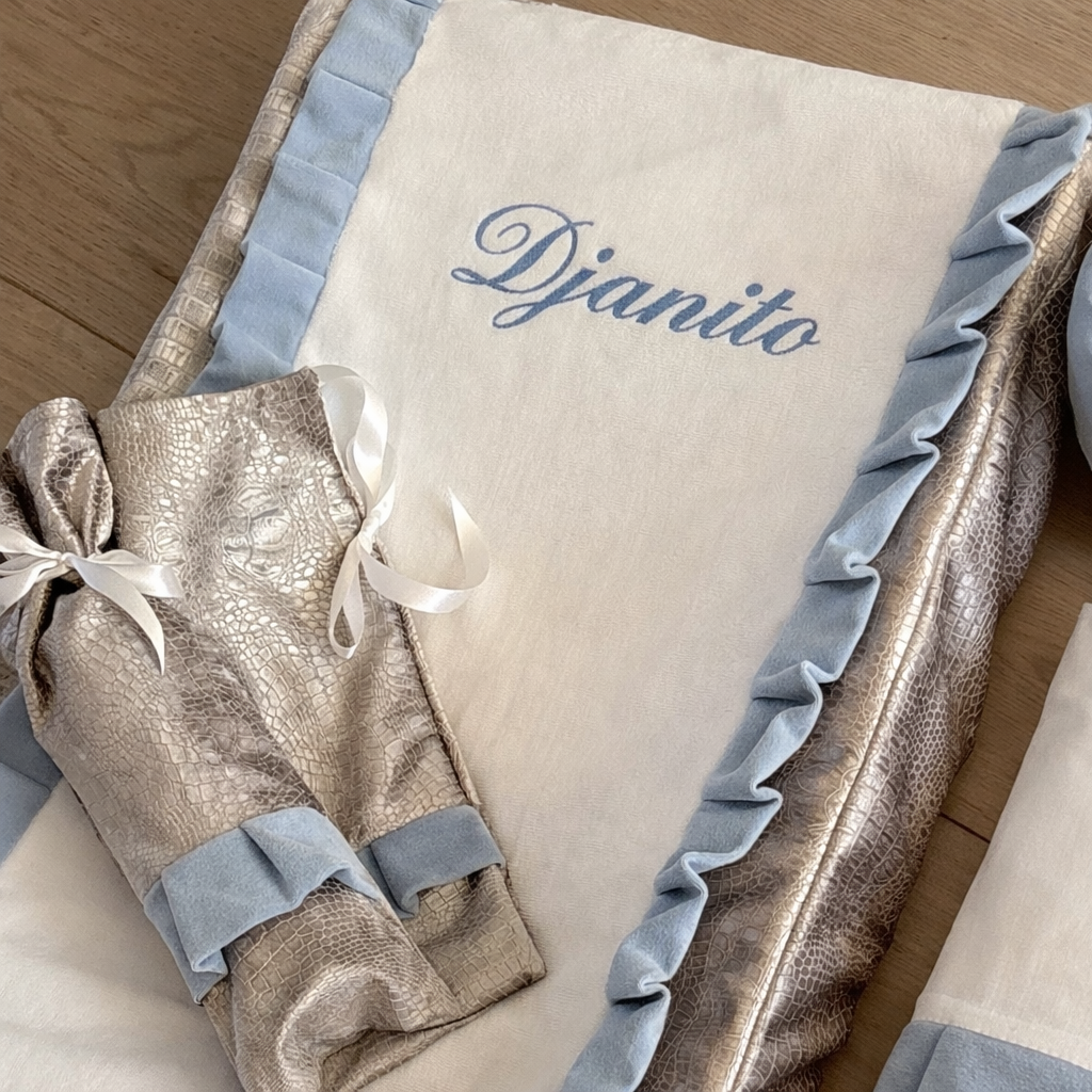 Aankleedkussenhoes croco met roezel